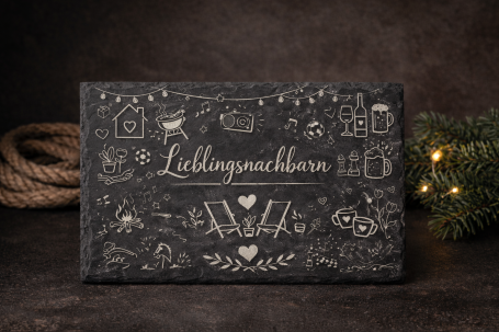 Schieferplatte Lieblingsnachbarn