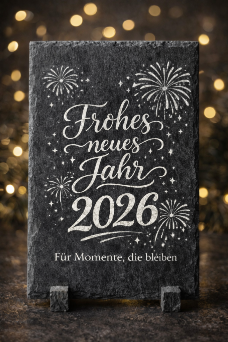 Schiefertafel „Neujahr 2026“